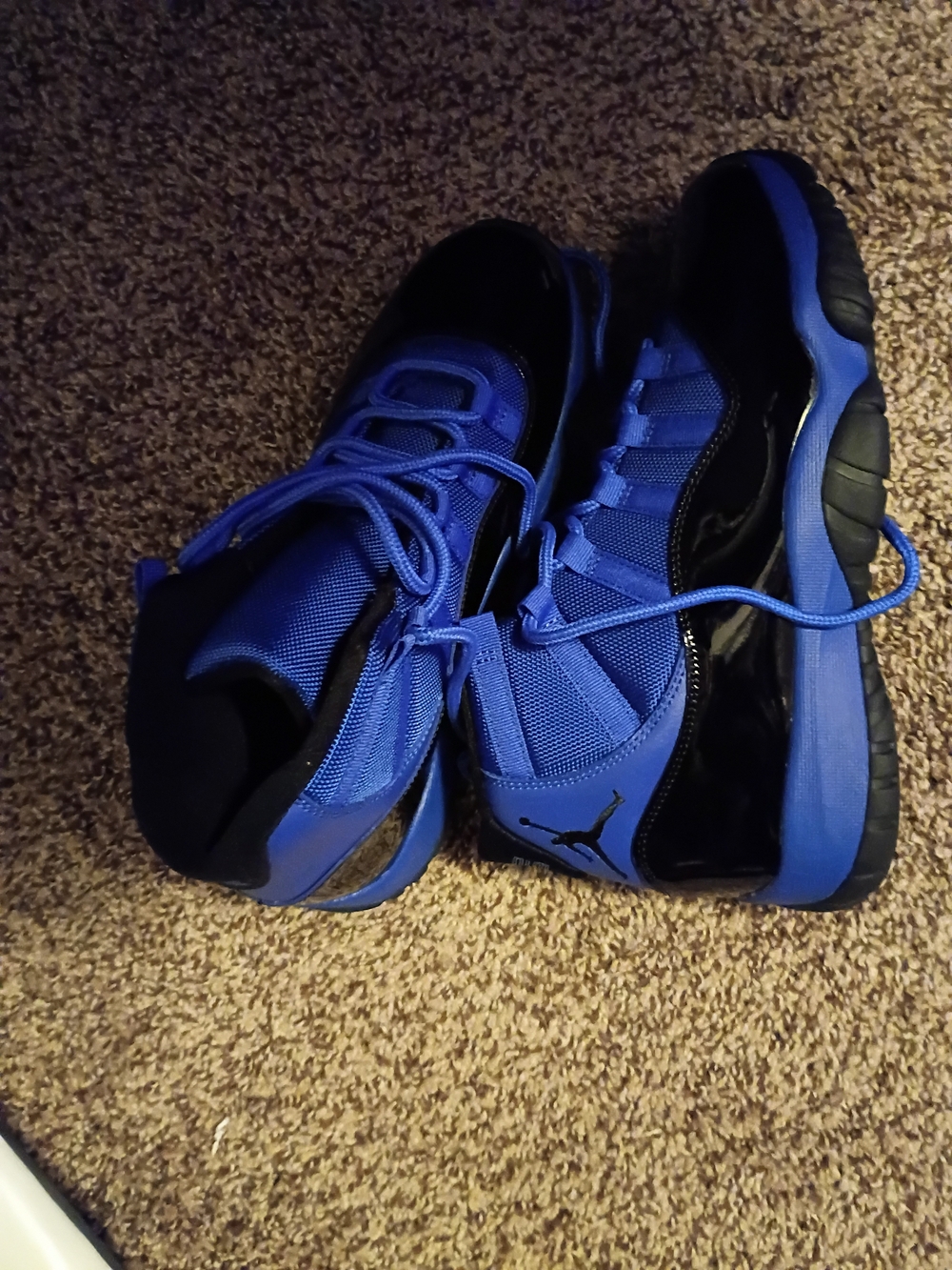 Air Jordan Style Woman's High-Top Basketball Sneakers - Royal Blue/Black